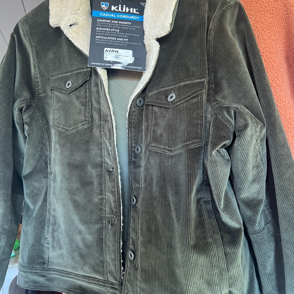 Kuhl W’s Olive Green Jacket with Sherpa Lining size XL - new!!